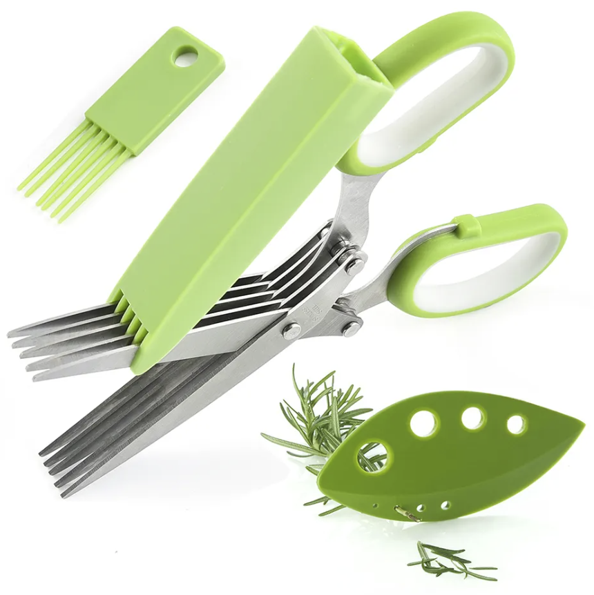 Herb Scissors Set - Kitchen Herb Shears With 5 Blades Herb