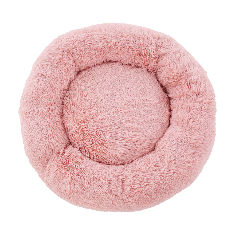 Calming Soft Plush Large Pet Bed Pink 3